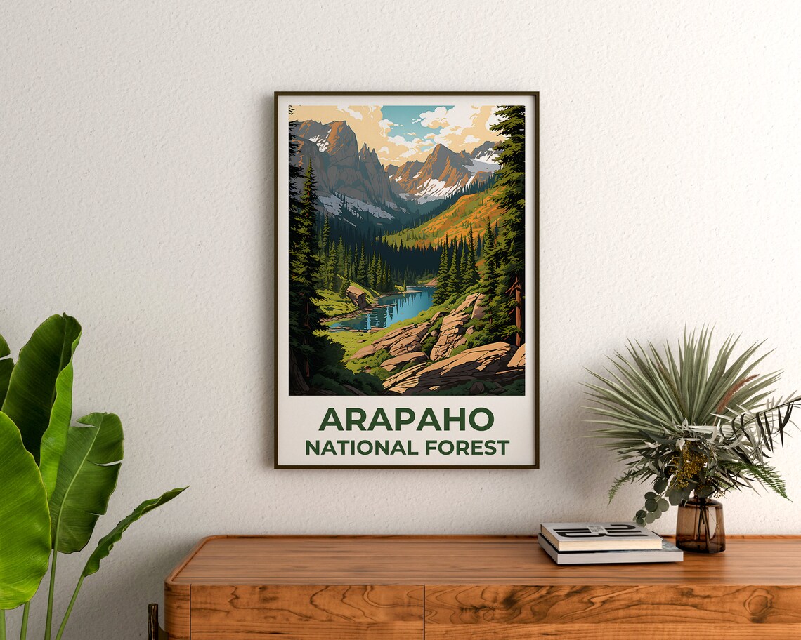 Arapaho National Forest Alpine Lake Snowy Peaks Colorado Travel Poster - Image 3