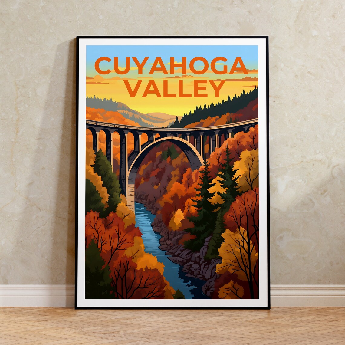Cuyahoga Valley Travel Poster, Ohio Landscape Art