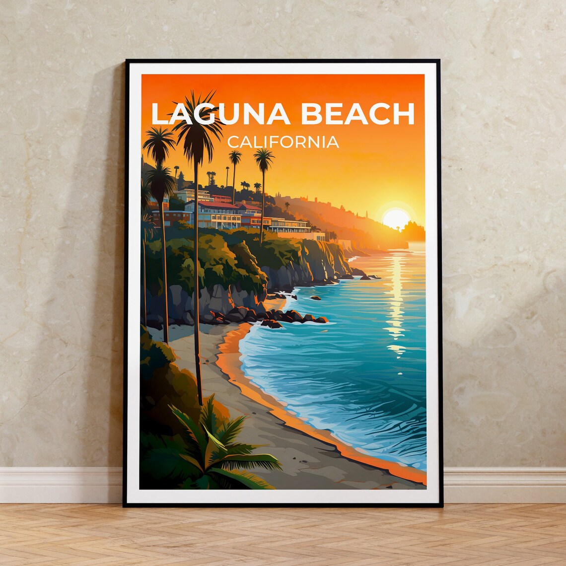 Laguna Beach, California Travel Poster Art Print