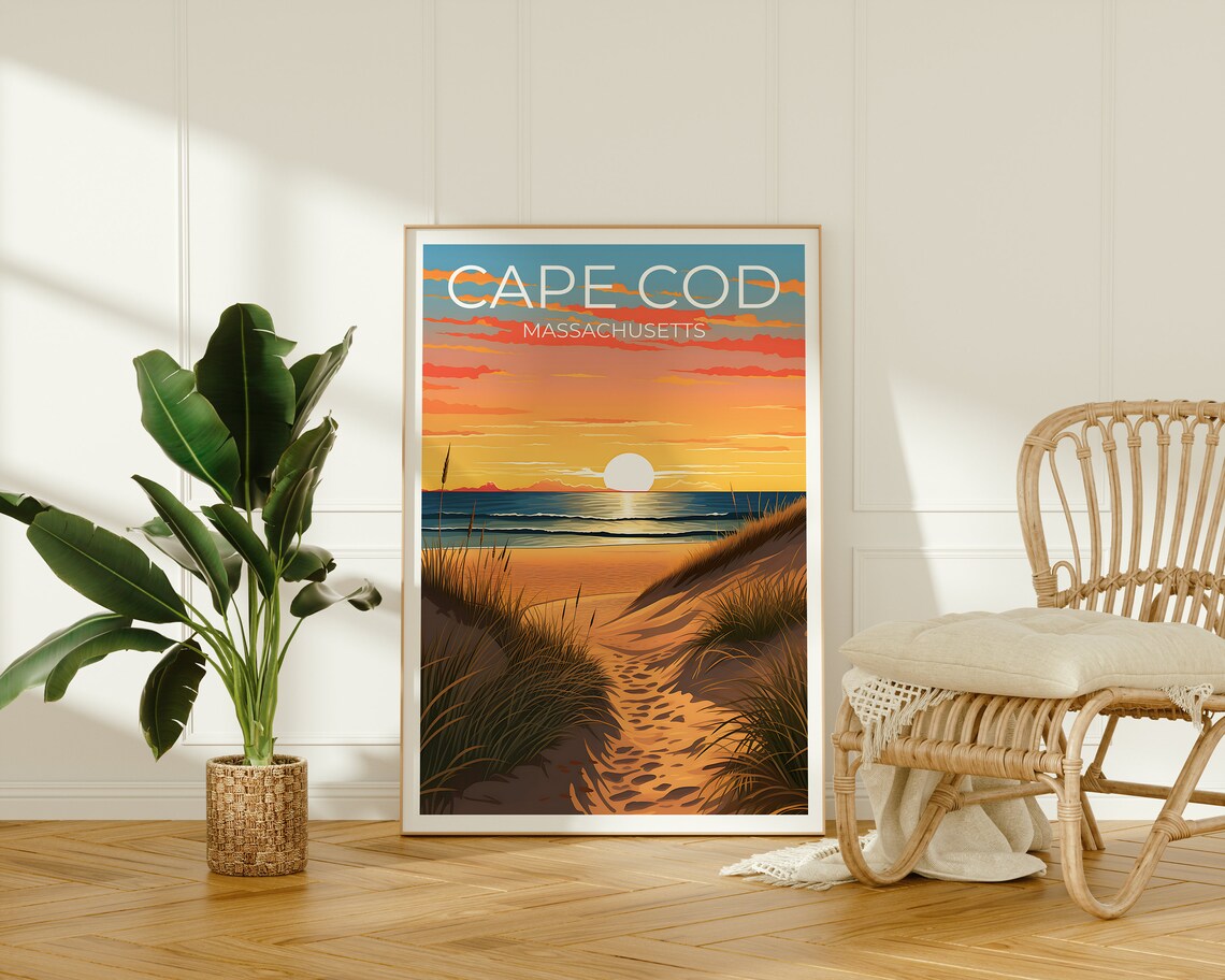 Cape Cod Travel Poster, Massachusetts Wall Art - Image 2