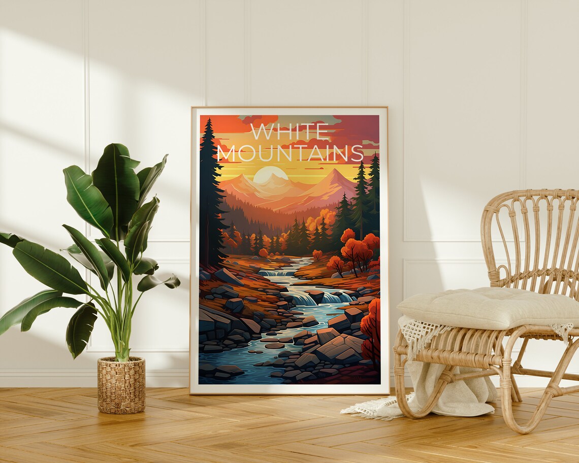 White Mountains, New Hampshire Mountain Travel Poster - Image 2