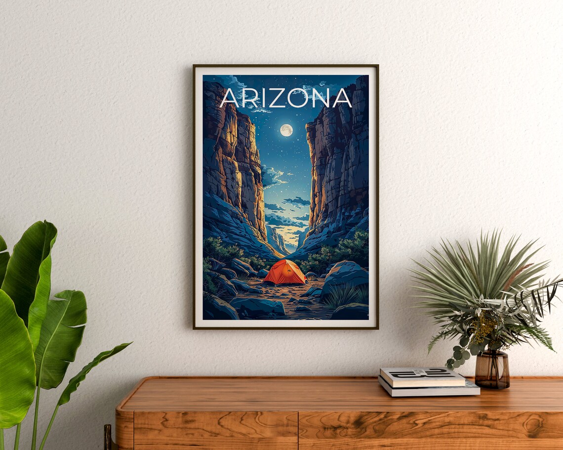 Arizona Travel Poster, Camping and Hiking Print - Image 3