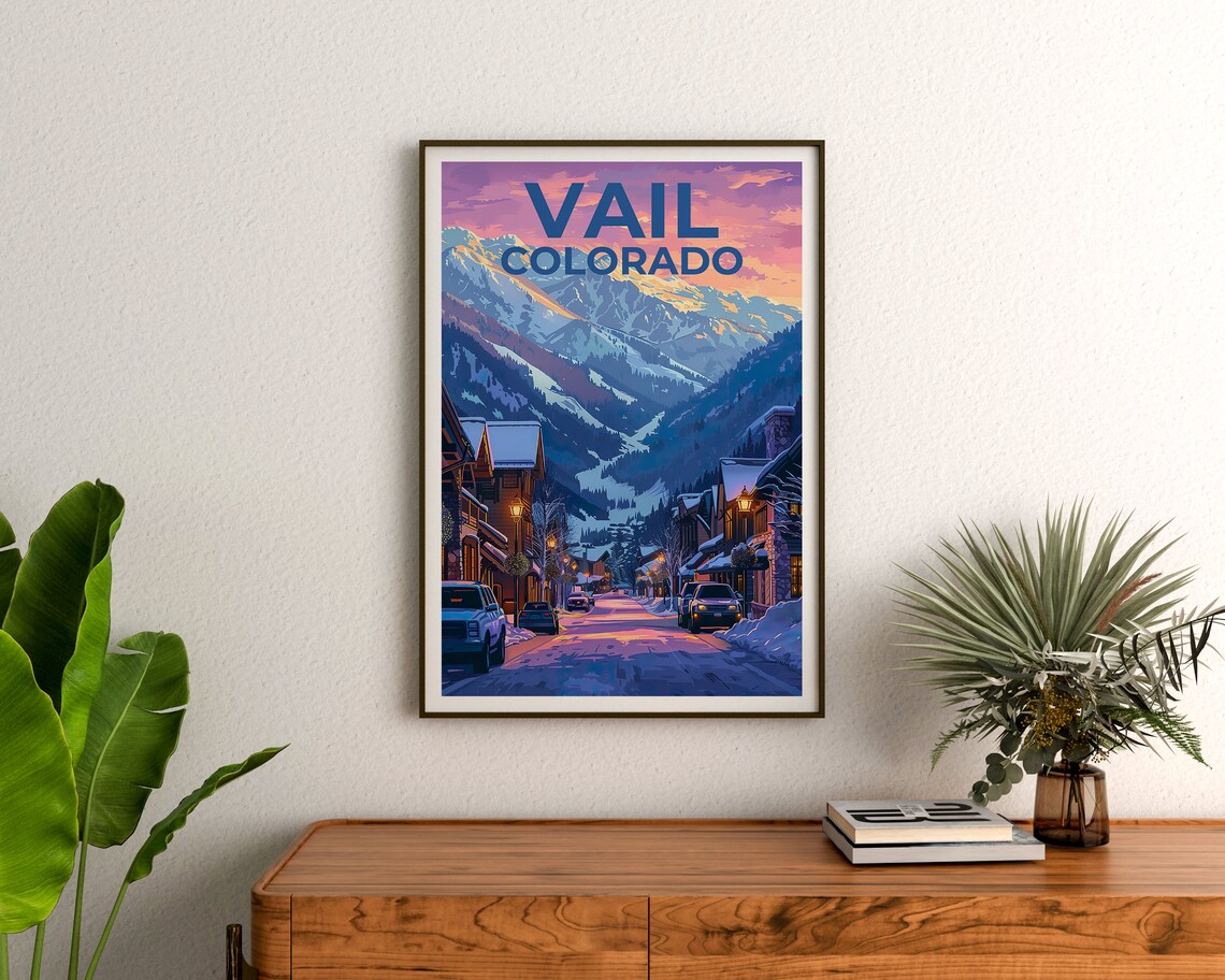 Vail Colorado Travel Poster, Mountain Town Art Print - Image 3