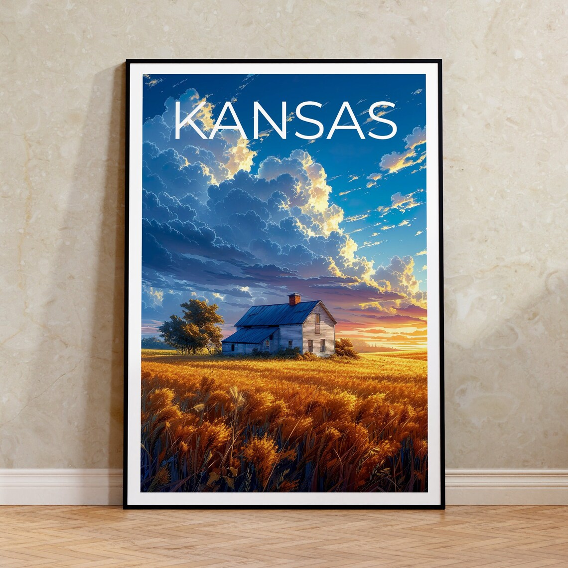 Kansas Travel Poster, Kansas Wall Art Print