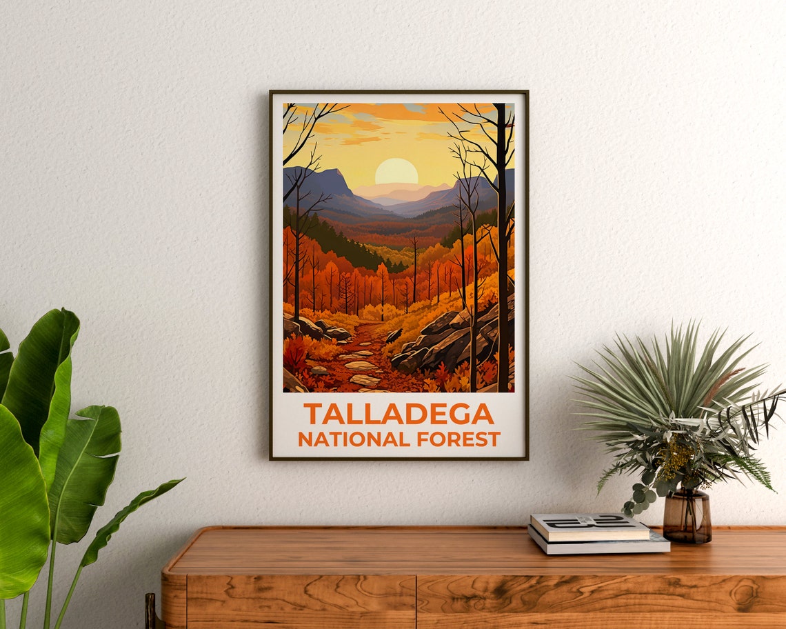 Talladega Forest Travel Poster Alabama Wall Art Alabama Print Talladega Forest Poster Alabama Bridge Poster Forest Poster Forest Print - Image 3