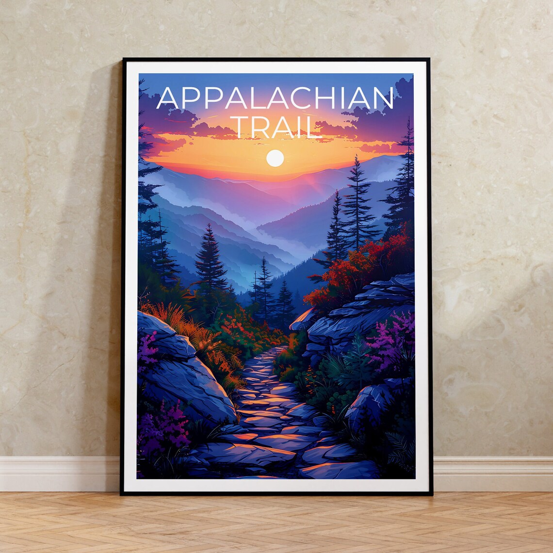Appalachian Trail Poster Appalachian Trail Print Hiking Gift Appalachia Print Mountain Poster Forest Poster