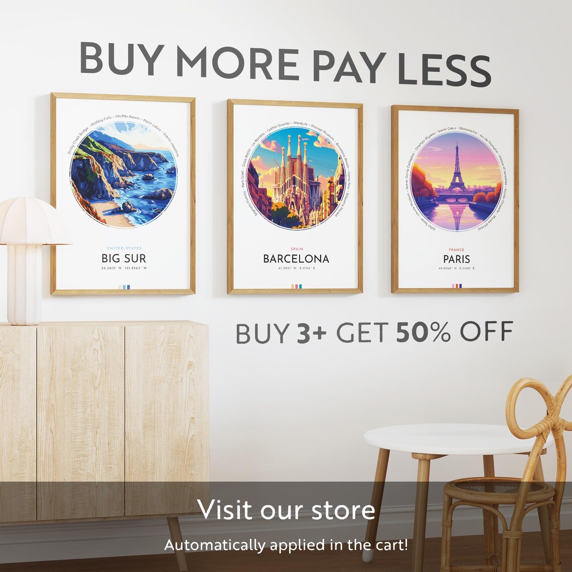 Big Sur Poster California Travel Print United States Wall Art Travel Gift Landscape City Art Wall Decor Birthday Gift - Image 3