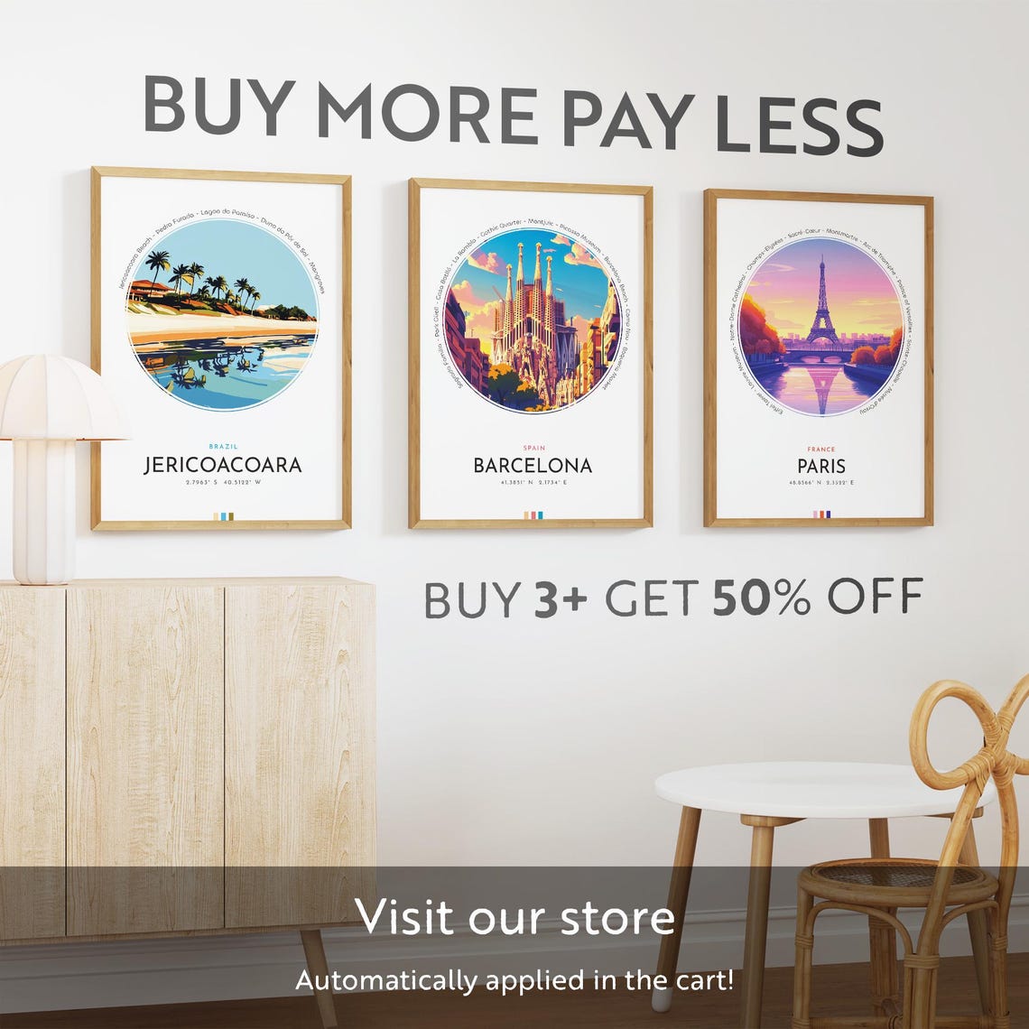 Jericoacoara Brazil Palm Beach Lagoon Reflection Travel Poster - Image 3