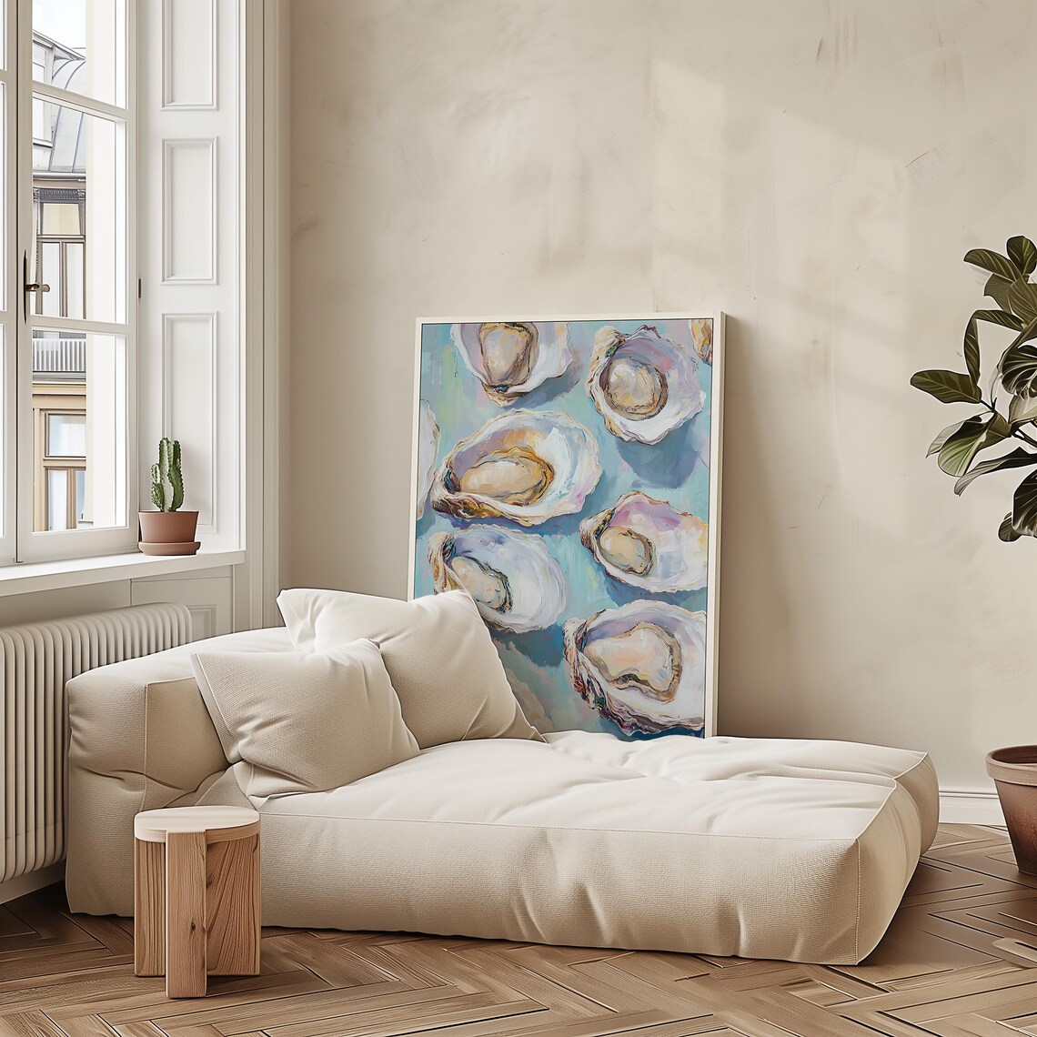 Oyster Shell Art Print, Coastal Beach House Decor - Image 2