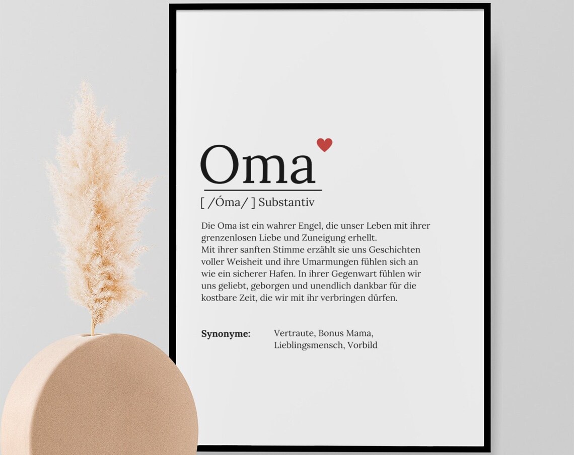 Grandma Definition Birthday Gift, Family Love
