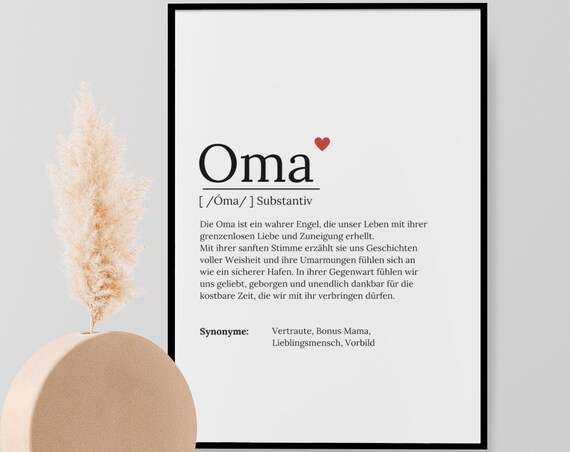 Grandma Definition Birthday Gift, Family Love