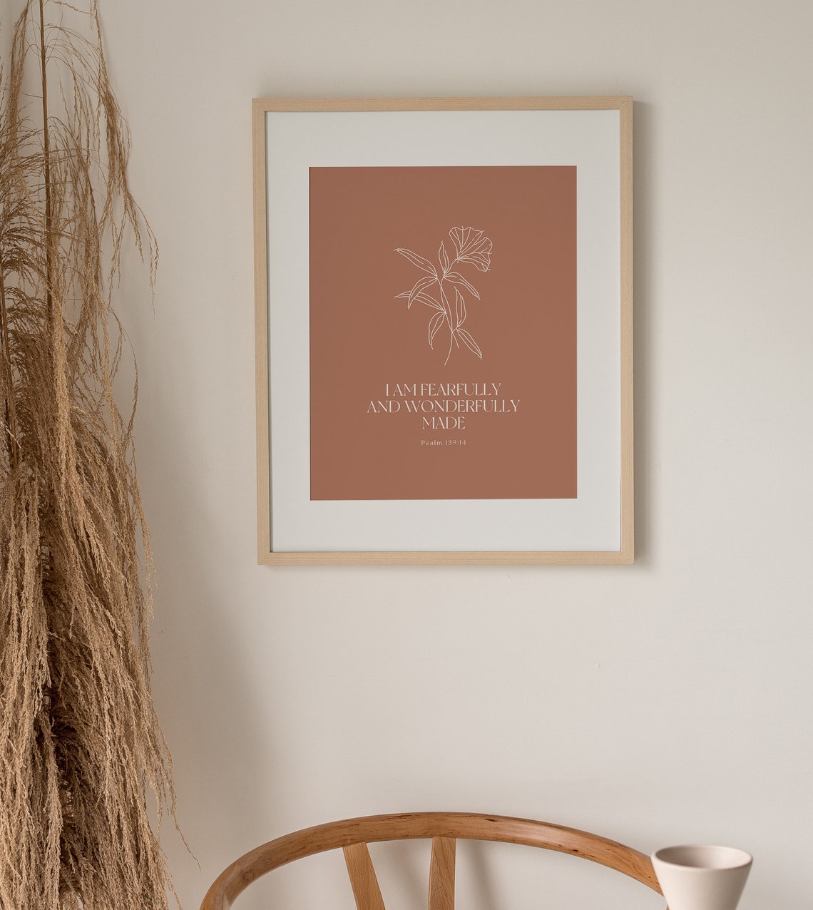 Fearfully and Wonderfully Made Psalm 139 Warm Terracotta Print - Image 2