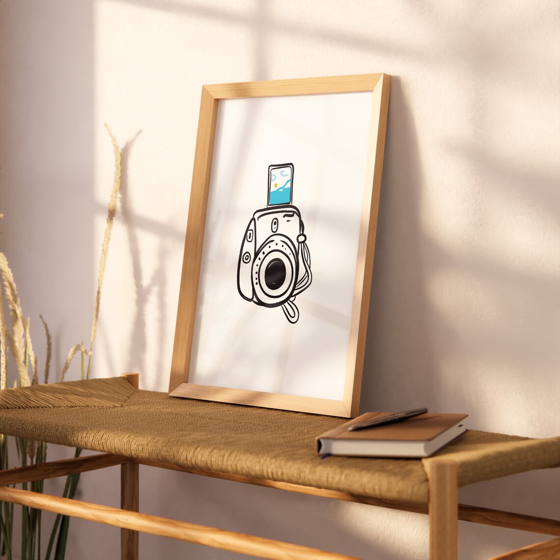 Camera Art Print, Minimal Abstract Landscape