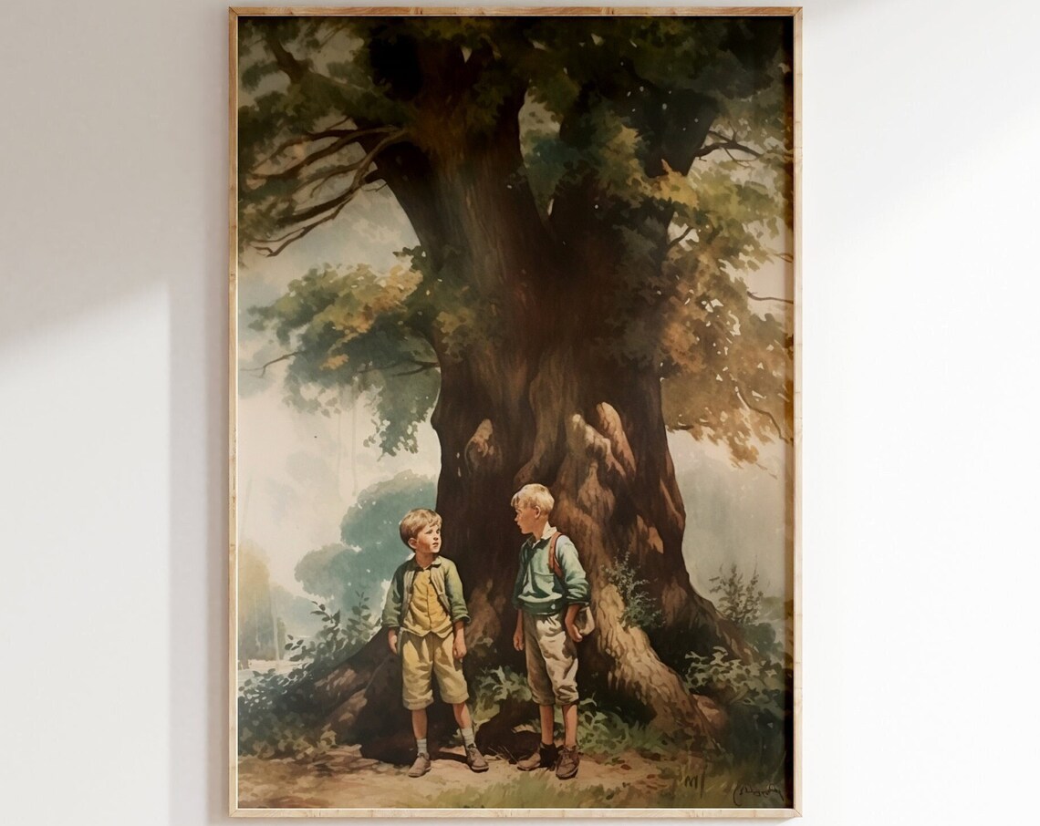 Oak Tree Vintage Farmhouse Nursery Art Print