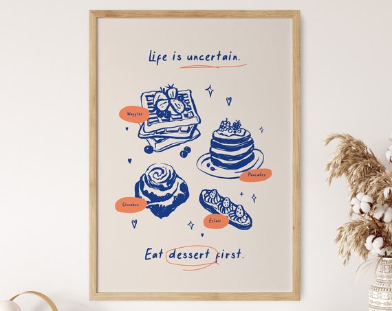 Dessert Sketch, Vintage Food Poster