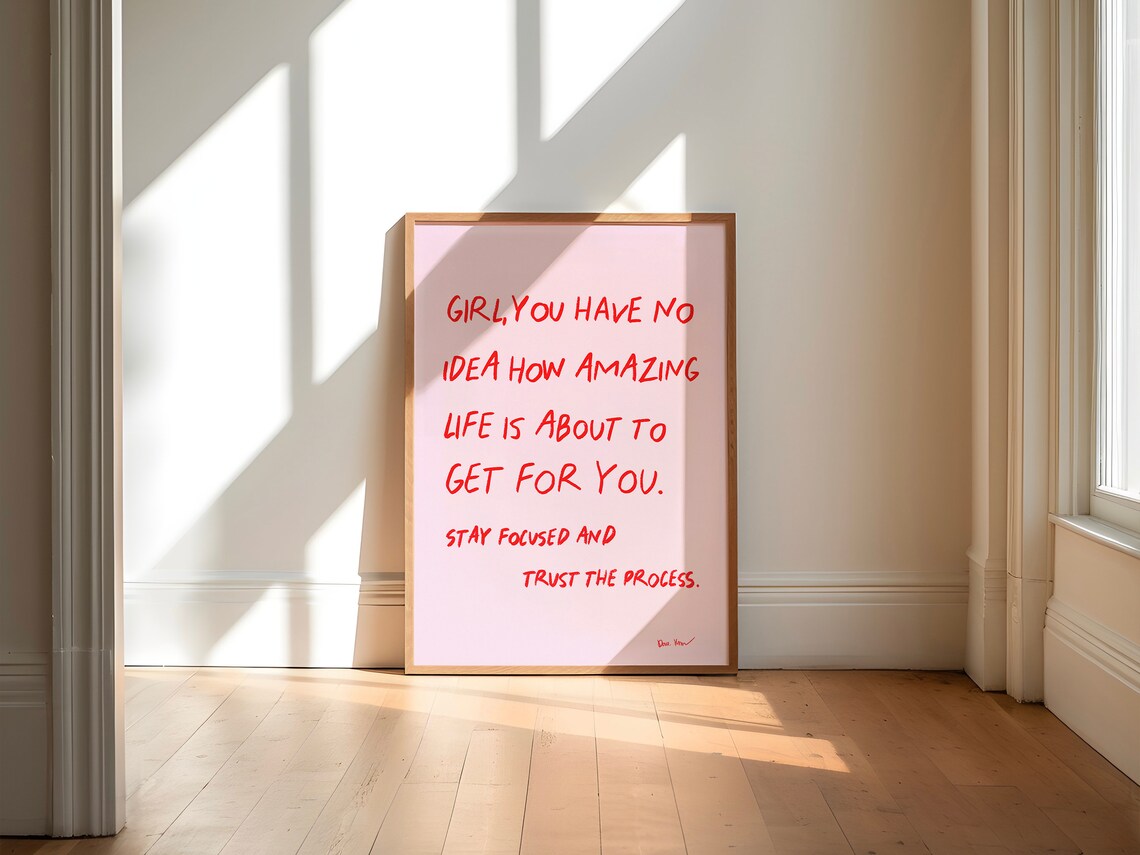 Girl You Have No Idea Amazing Life Handwritten Pink Motivational Wall Art - Image 4