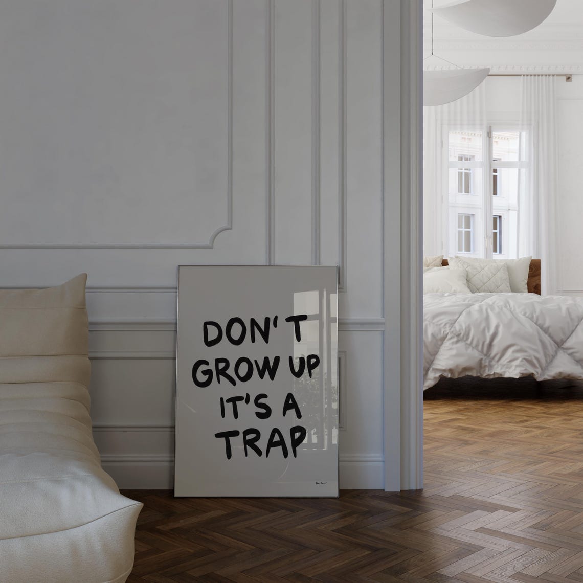 Dont Grow Up Its A Trap Funny Handwritten Bold Quote Wall Poster - Image 3