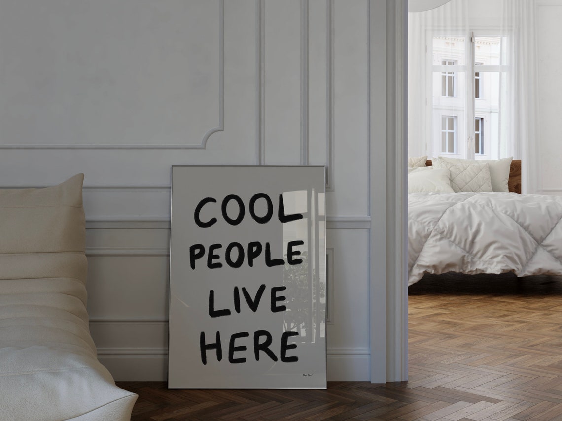 Cool People Live Here Funny Hand Lettered Typography Home Poster - Image 3