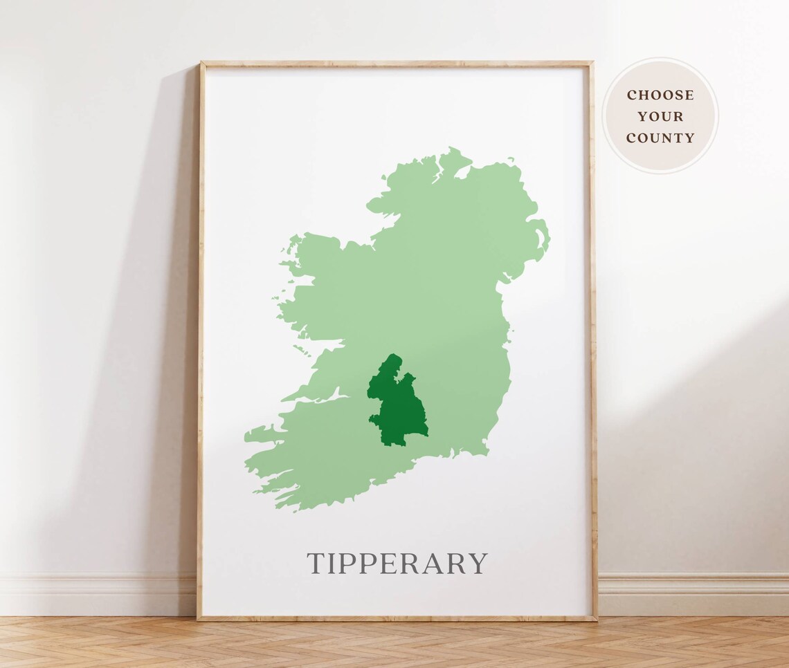 Irish County Poster, Personalized Ireland County Map