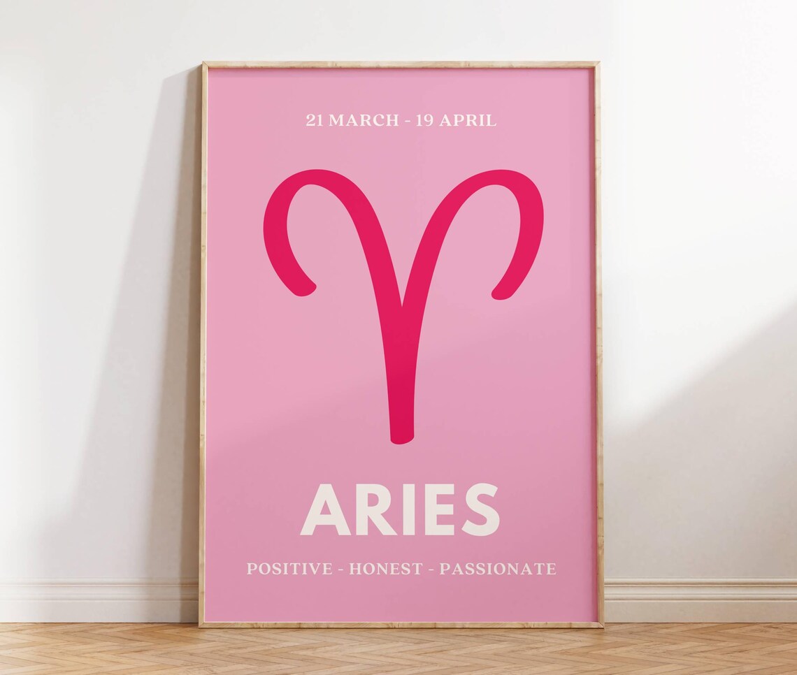 Aries Star Sign Poster, Zodiac Quote Art