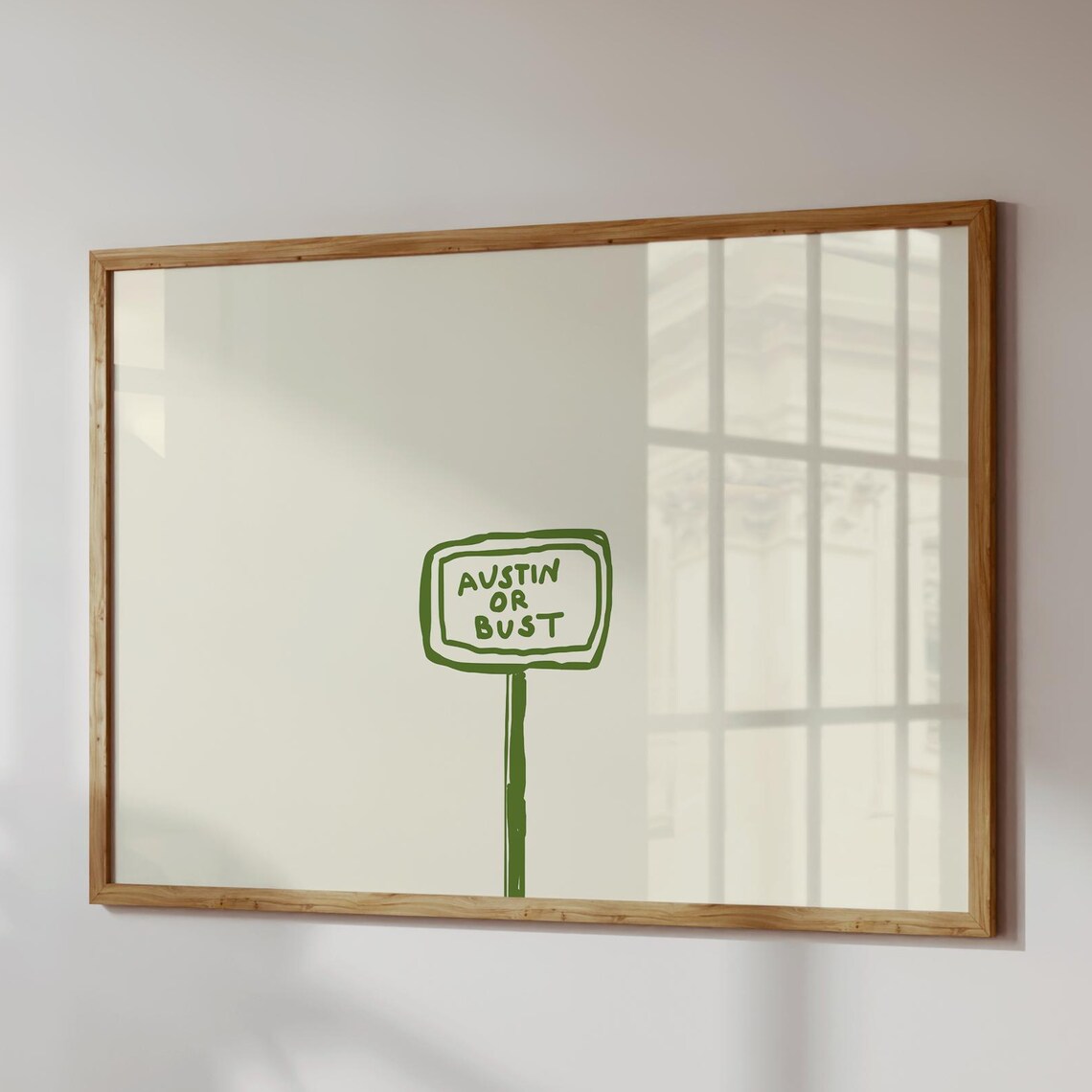 Austin Or Bust Texas Travel Poster, Horizontal
