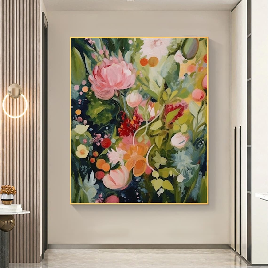 Green Flower Oil Painting, Boho Floral Art Print - Image 7
