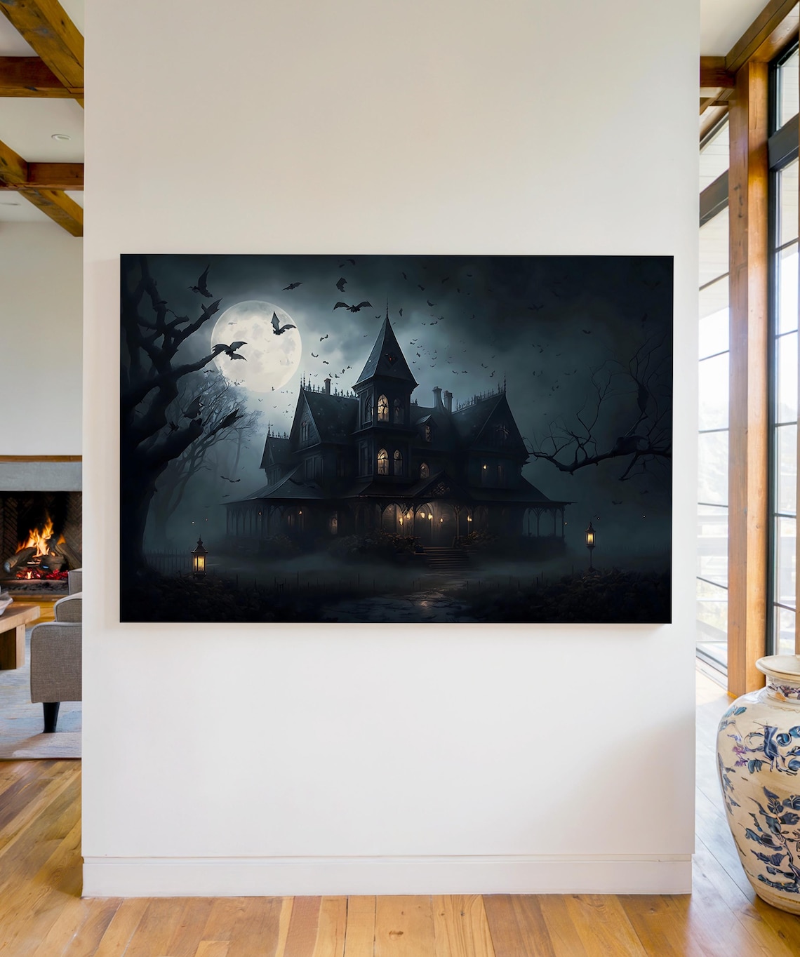Haunted Mansion Gothic Halloween Wall Art Print