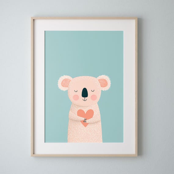 Nursery Wall Art Adorable Koala Bear Print