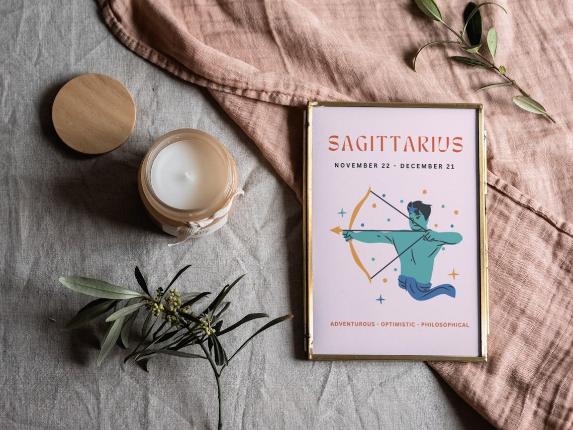 Sagittarius Zodiac Archer Horoscope Birthday Gift Art Poster - Image 4