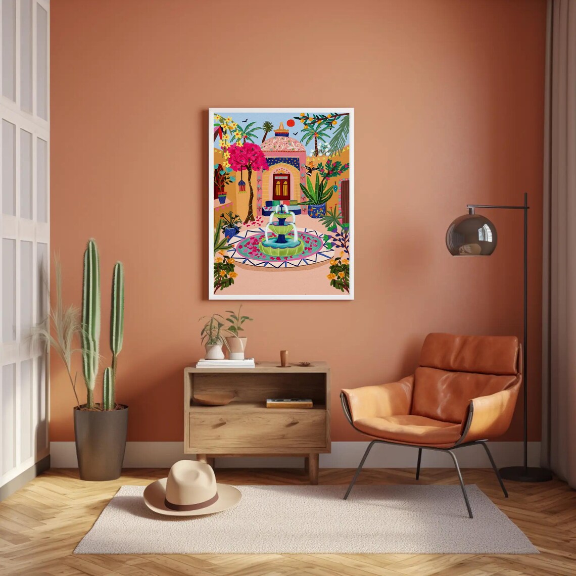 Arabian Courtyard Fountain Domed Pavilion Garden Oasis Art Print - Image 5