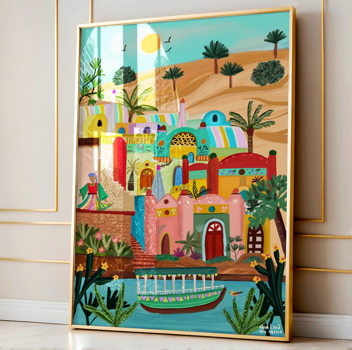 Egypt Nubian Village Travel Poster, Wall Art Print - Image 4