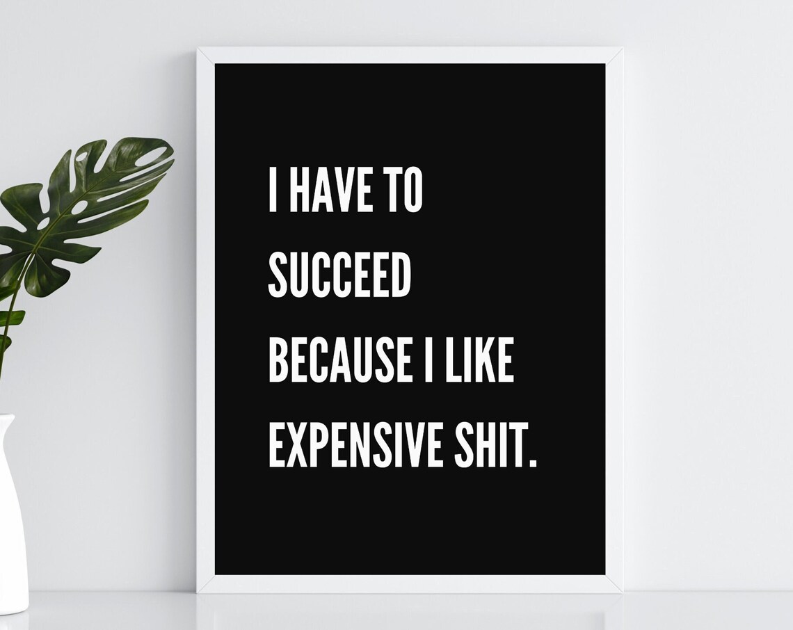 I Have To Succeed Because I Like Expensive Shit Funny Quote Poster - Image 2
