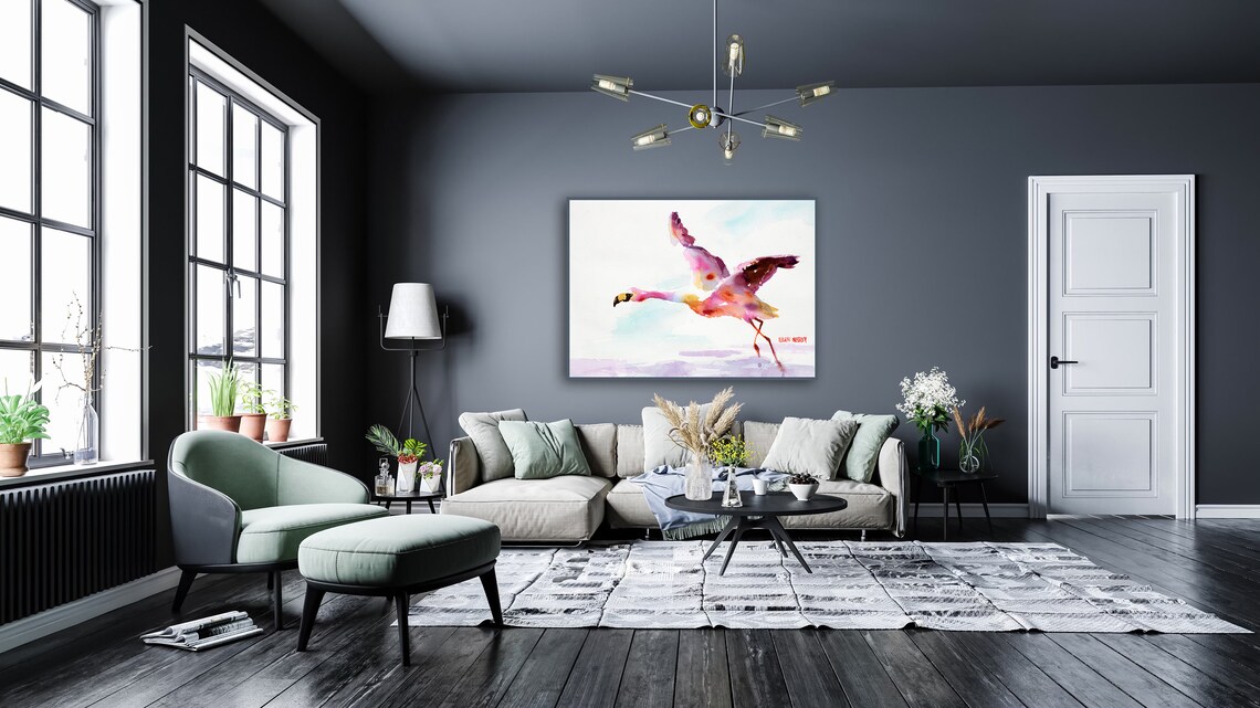 Flamingo Watercolor Art Print, Key West Bird - Image 3