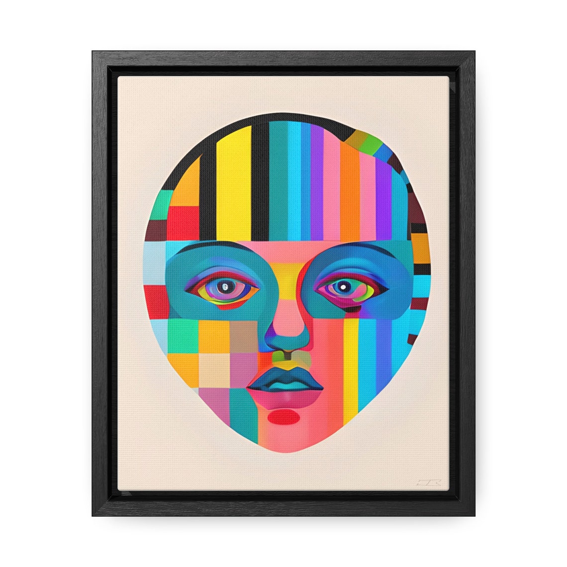 Shades Rainbow Striped Oval Face Kaleidoscope Eye Abstract Print