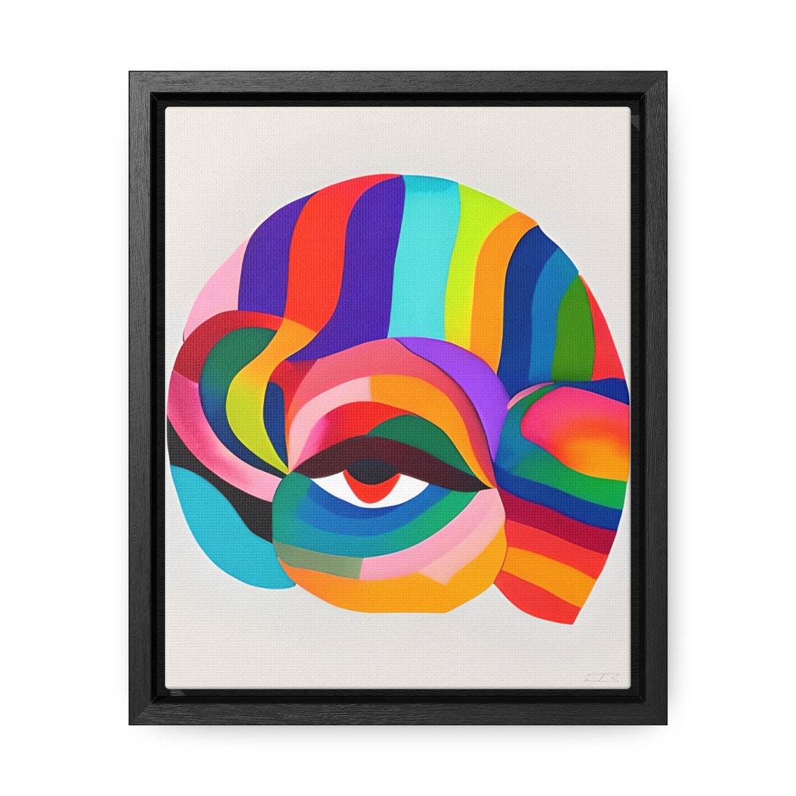 Marilyn Rainbow Striped Head Abstract Eye Portrait Art Print