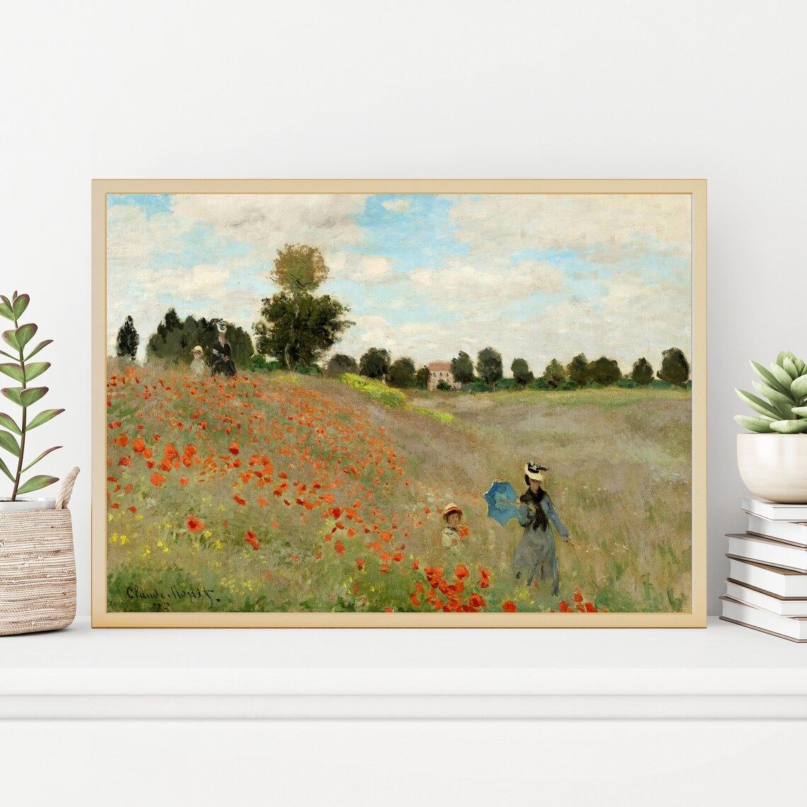 Claude Monet Poppies at Argenteuil Impressionist Red Poppy Field Art Print