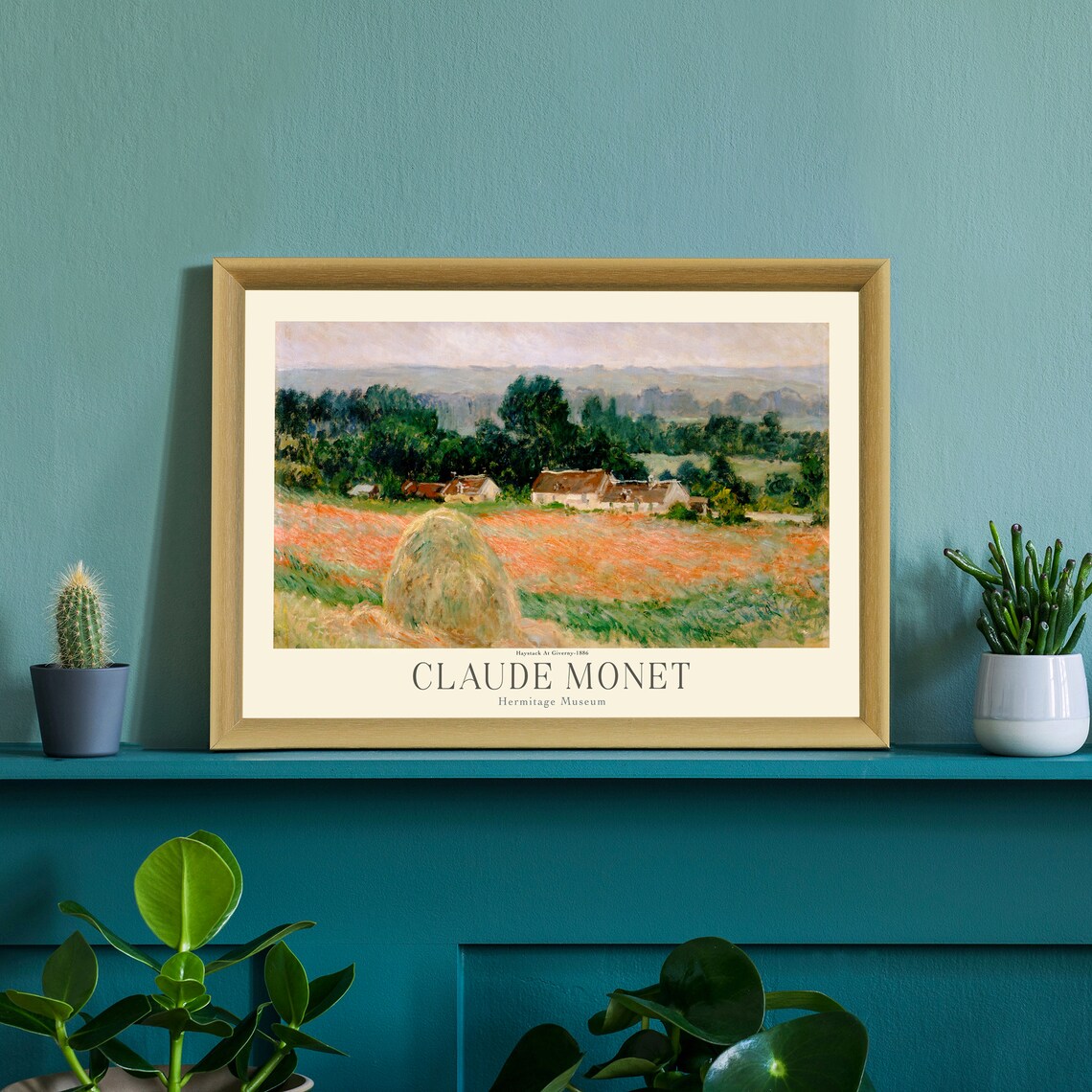 Claude Monet Haystack At Giverny Poppy Field Farmhouse Art Poster - Image 3