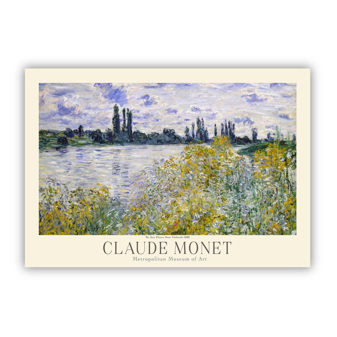 Claude Monet Flower Island Seine River Poplars Spring Art Poster - Image 2