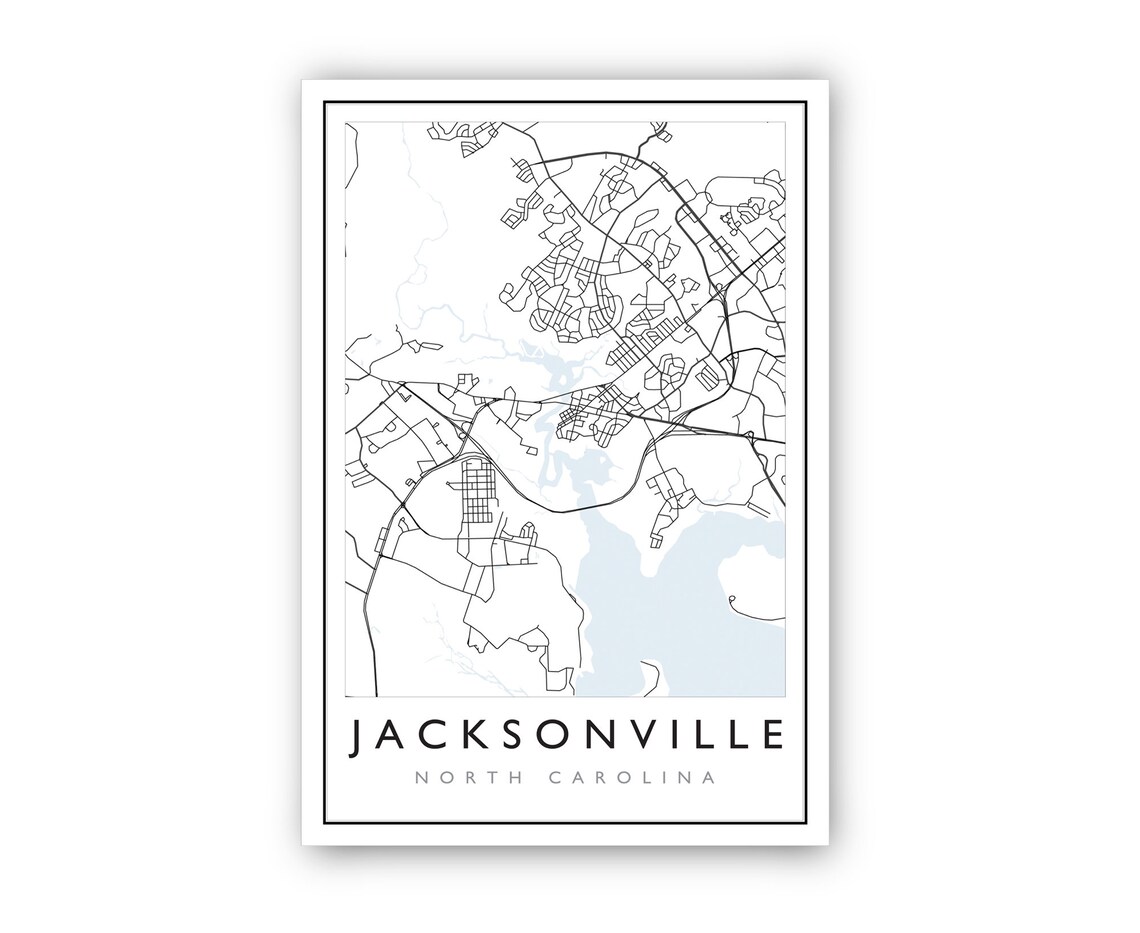 Jacksonville North Carolina City Street Map Minimalist Travel Poster - Image 2