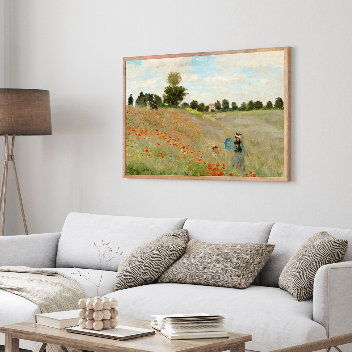 Claude Monet Poppies at Argenteuil Impressionist Red Poppy Field Art Print - Image 4