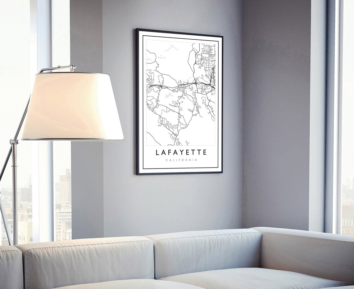Lafayette California City Street Map Minimalist Modern Travel Poster - Image 4