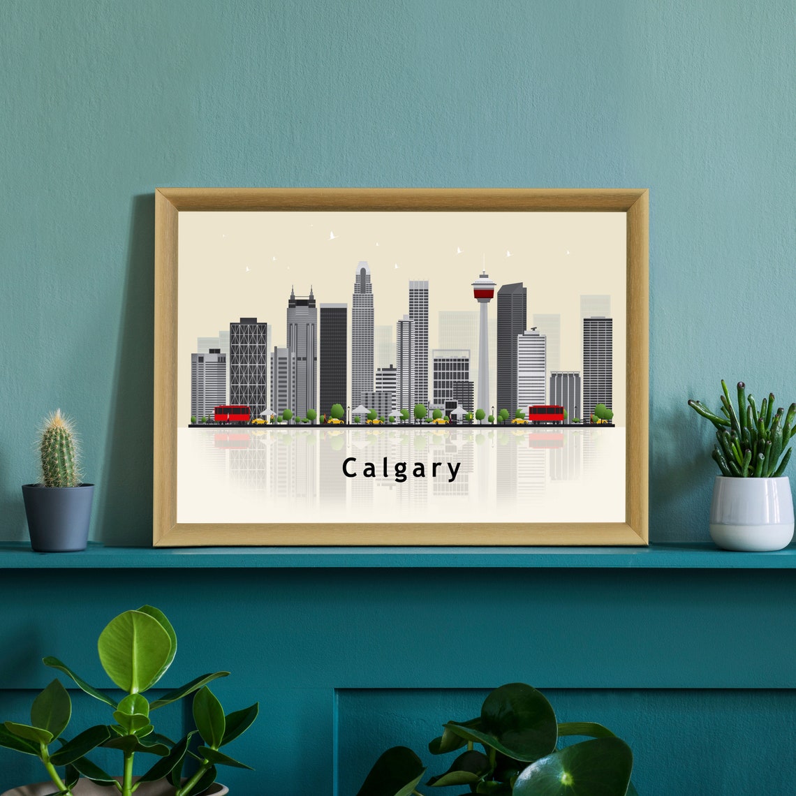 Calgary Canada Calgary Tower Skyline Illustration Travel Poster - Image 2