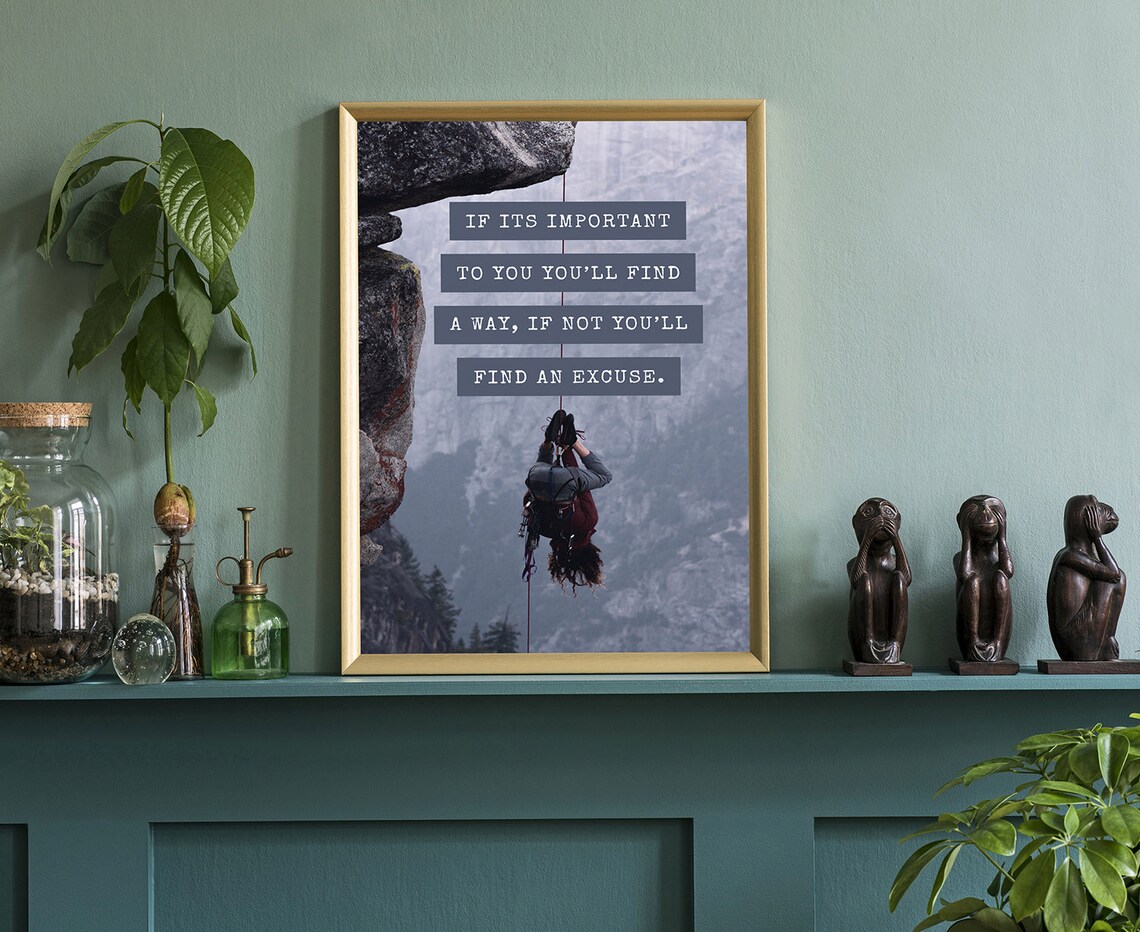 If Its Important To You Rock Climber Motivational Quote Wall Poster - Image 4