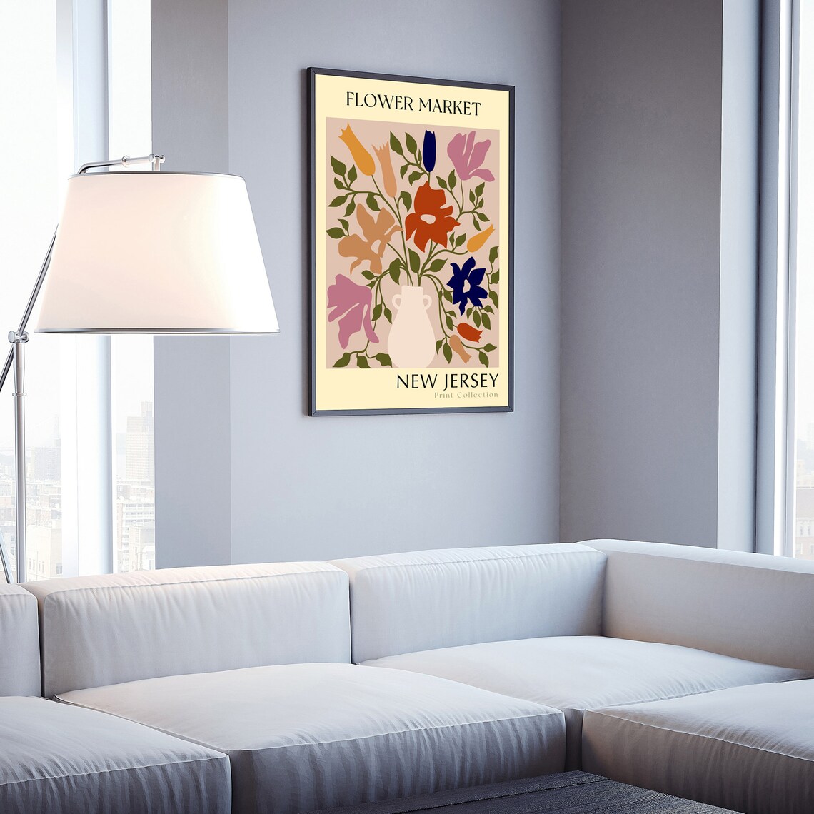 New Jersey Flower Market Botanical Bouquet Vintage Art Print - Image 3