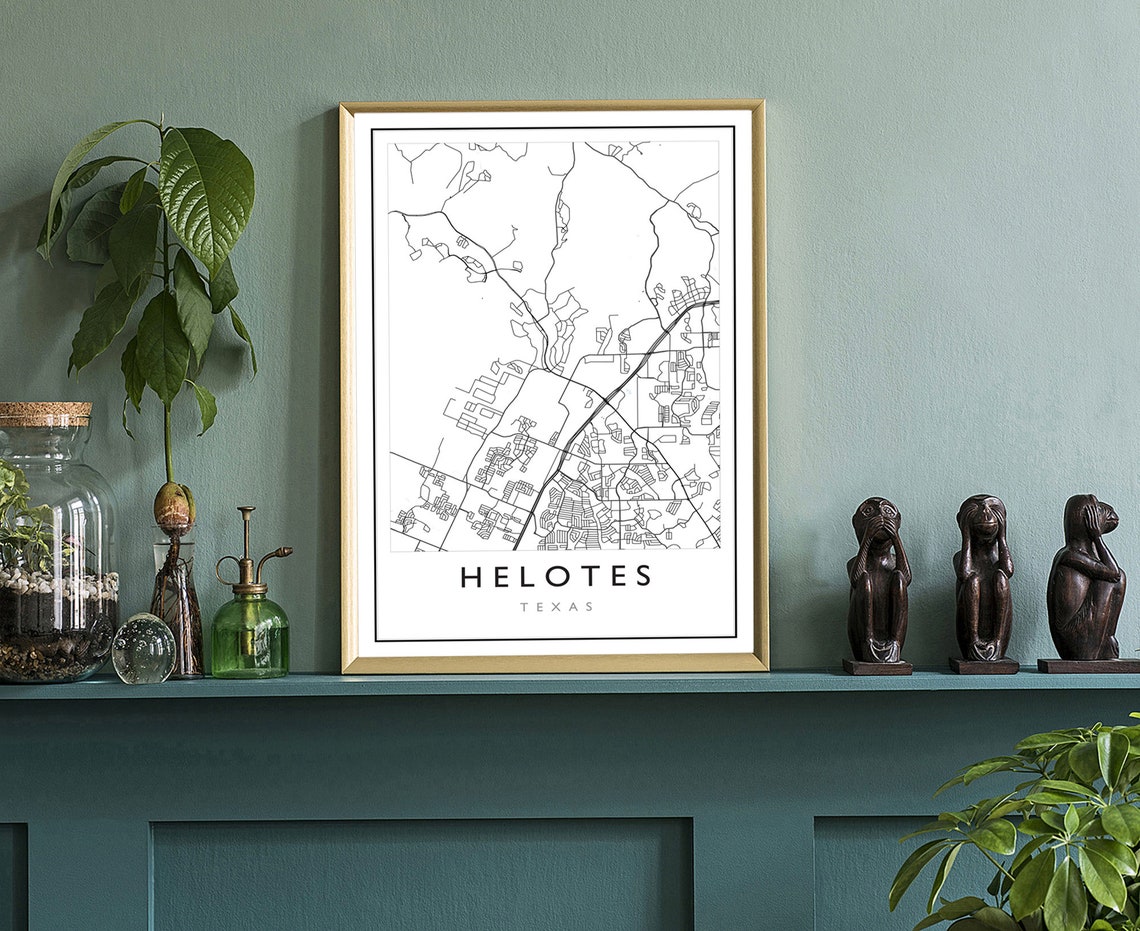 Helotes Texas City Street Map Minimalist Modern Travel Poster - Image 3