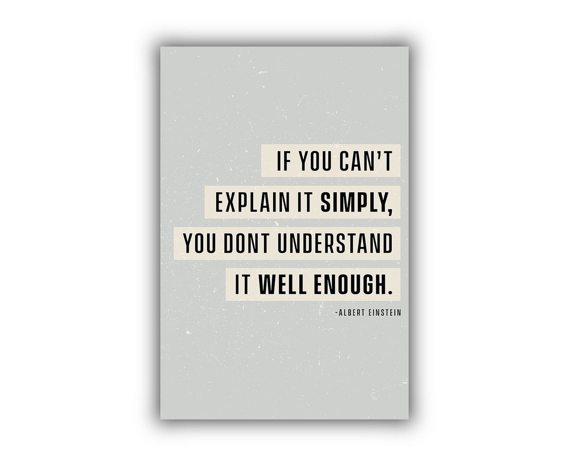 Albert Einstein If You Cant Explain It Simply Quote Wall Poster - Image 2