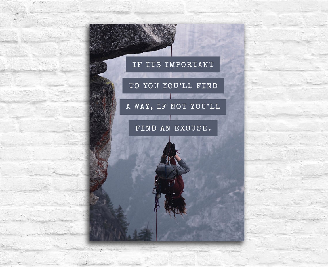 If Its Important To You Rock Climber Motivational Quote Wall Poster - Image 3