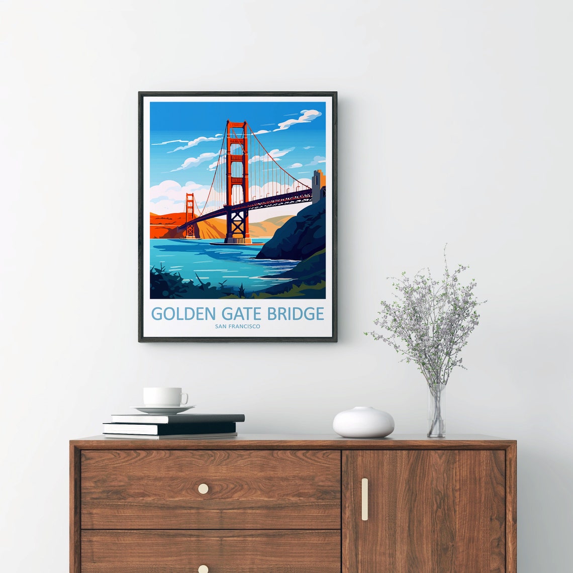 Golden Gate Bridge Travel Print Wall Decor Golden Gate Bridge Wall Hanging Art Home Dcor San Francisco Gift Art Lovers - Image 2