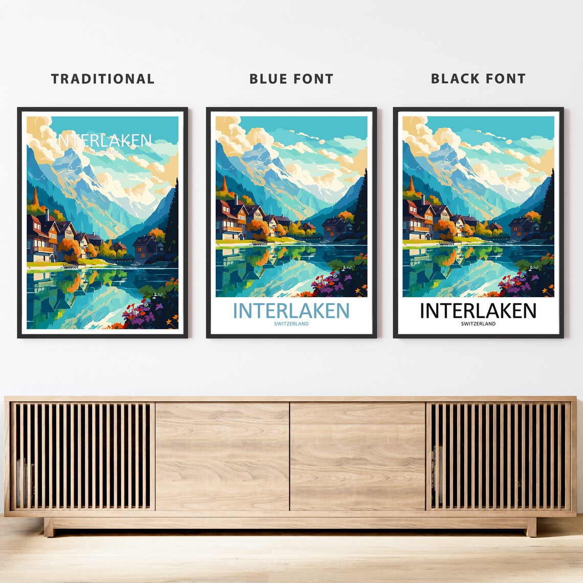 Interlaken Travel Poster, Switzerland Home Decor - Image 2