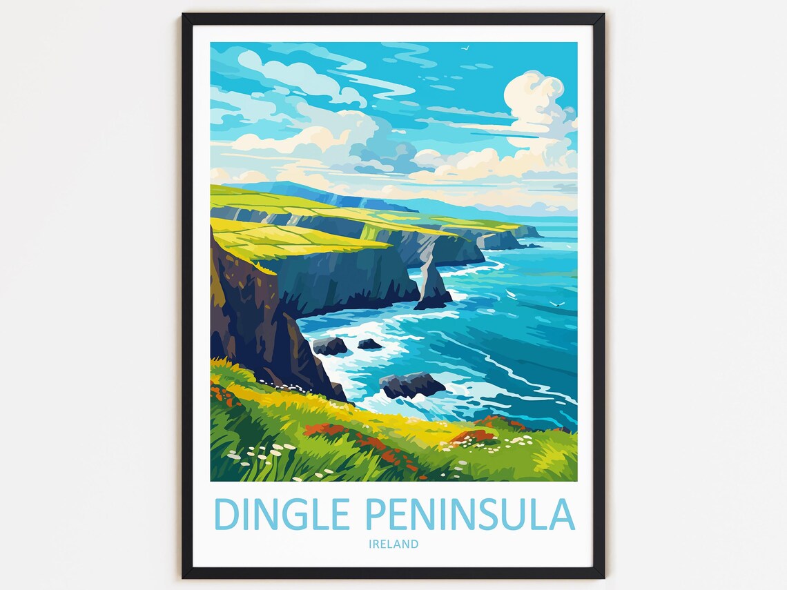 Dingle Peninsula Travel Poster, Ireland Gift